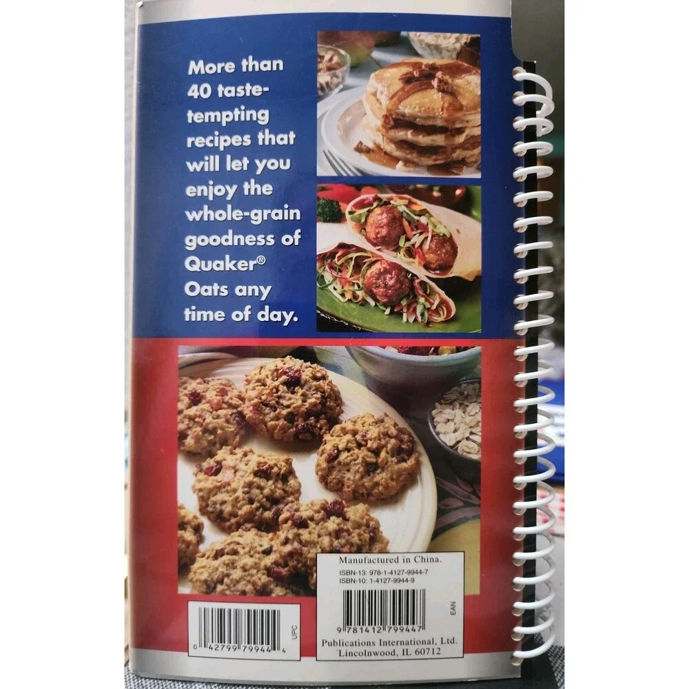 Quaker Oats 2008 Old Fashioned Classic Recipes Spiral Bound Cookbook PIL     R32
